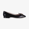 Ballerina leder zwart | DELSCHER. Fashion