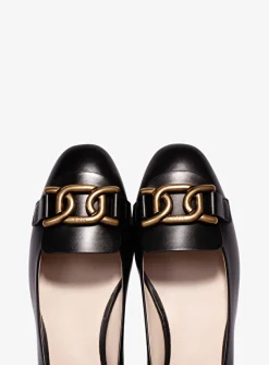 Ballerina leder zwart | DELSCHER. Fashion