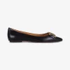 Ballerina pointy Cuoio Flat zwart | DELSCHER. Fashion
