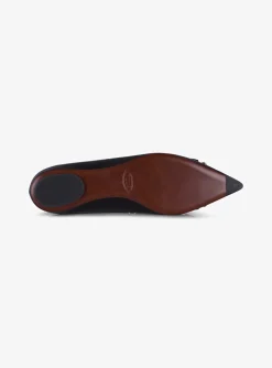 Ballerina pointy Cuoio Flat zwart | DELSCHER. Fashion