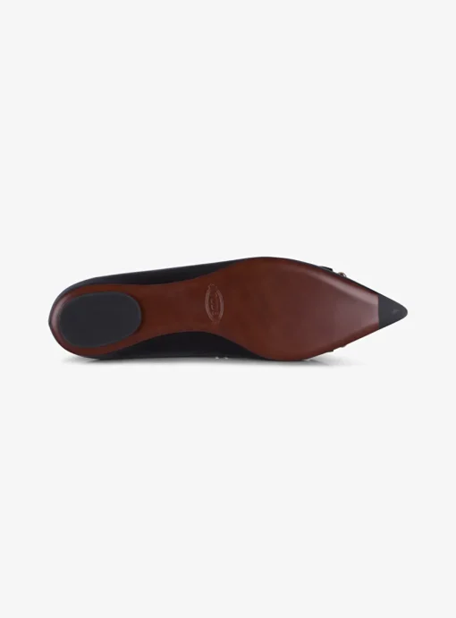 Ballerina pointy Cuoio Flat zwart | DELSCHER. Fashion
