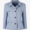 Blazer india bouclé blauw | DELSCHER. Fashion