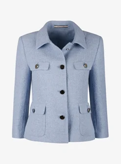 Blazer india bouclé blauw | DELSCHER. Fashion