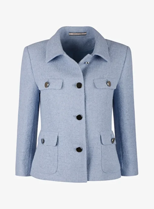 Blazer india bouclé blauw | DELSCHER. Fashion