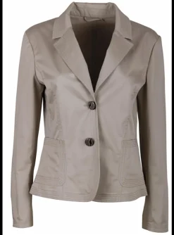 Blazer katoen stretch khaki | DELSCHER. Fashion