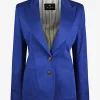 Blazer katoen stretch kobaltblauw | DELSCHER. Fashion