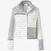 Blazer kort tweed creme wit zwart | DELSCHER. Fashion