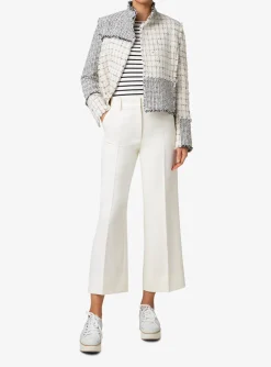 Blazer kort tweed creme wit zwart | DELSCHER. Fashion
