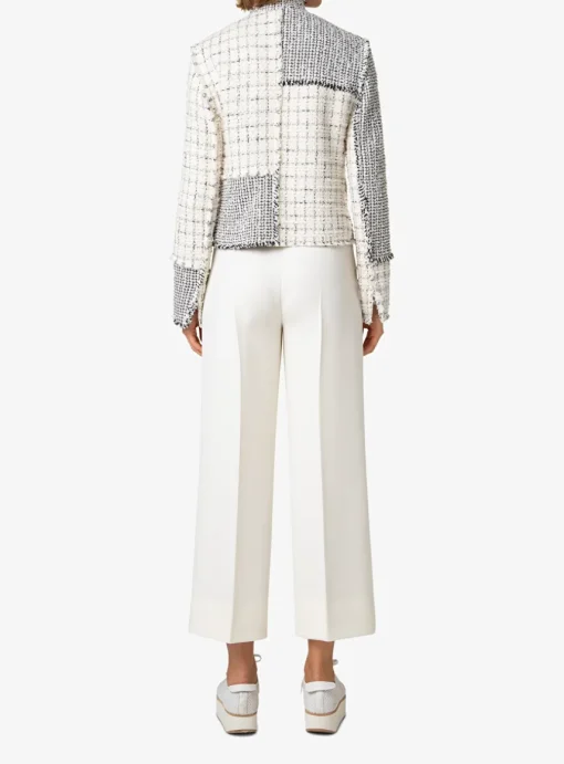 Blazer kort tweed creme wit zwart | DELSCHER. Fashion