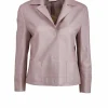 Blazer leder geperforeerd roze | DELSCHER. Fashion