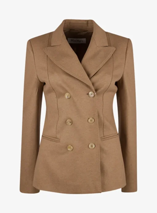 Blazer Meringa wol jersey camel | DELSCHER. Fashion