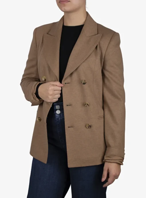 Blazer Meringa wol jersey camel | DELSCHER. Fashion