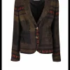 Blazer paisley abstract print, bruin, roest | DELSCHER. Fashion