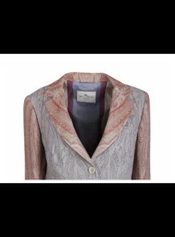 blazer paisley marmer rood, blauw | DELSCHER. Fashion