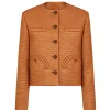 Blazer raffia pompoen oranje | DELSCHER. Fashion