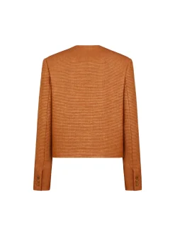 Blazer raffia pompoen oranje | DELSCHER. Fashion