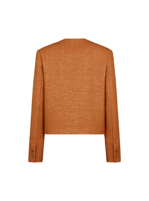 Blazer raffia pompoen oranje | DELSCHER. Fashion