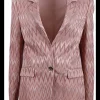 Blazer wave dessin nude poeder roze | DELSCHER. Fashion