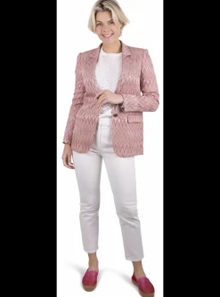 Blazer wave dessin nude poeder roze | DELSCHER. Fashion