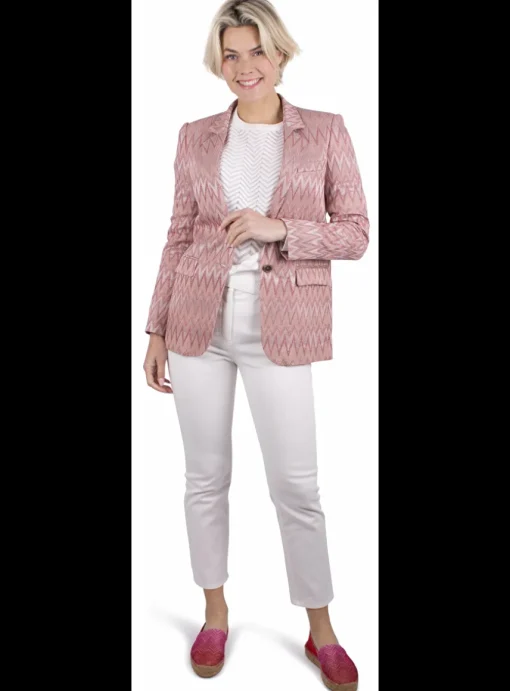 Blazer wave dessin nude poeder roze | DELSCHER. Fashion