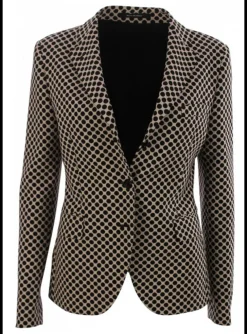 blazer zwart wit stip | DELSCHER. Fashion