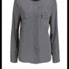 Blouse abstract dessin zwart, wit. | DELSCHER. Fashion