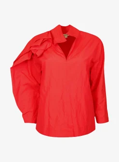 Blouse Andy rood | DELSCHER. Fashion