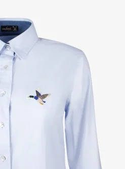 Blouse loas lichtblauw met eendje | DELSCHER. Fashion