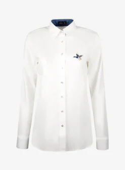 Blouse loas wit eend | DELSCHER. Fashion