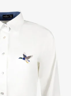 Blouse loas wit eend | DELSCHER. Fashion