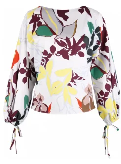 Blouse Rasta multicolor wit | DELSCHER. Fashion