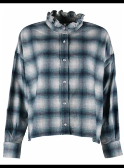 Blouse Rilaria ruit groen | DELSCHER. Fashion