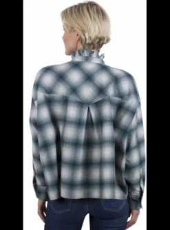 Blouse Rilaria ruit groen | DELSCHER. Fashion