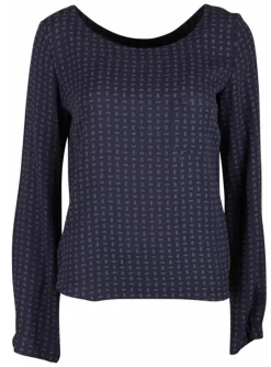 Blouse structuur marine | DELSCHER. Fashion