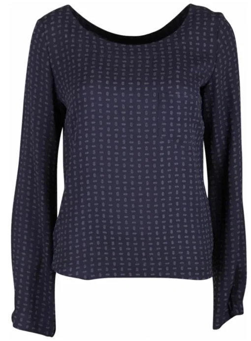 Blouse structuur marine | DELSCHER. Fashion