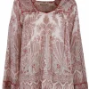 Blouse tuniek paisley dessin, rood | DELSCHER. Fashion
