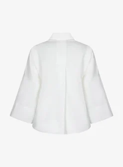 Blouse wit met applicaties | DELSCHER. Fashion