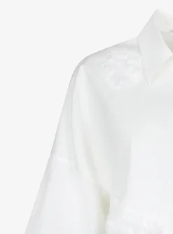 Blouse wit met applicaties | DELSCHER. Fashion