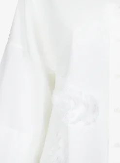Blouse wit met applicaties | DELSCHER. Fashion
