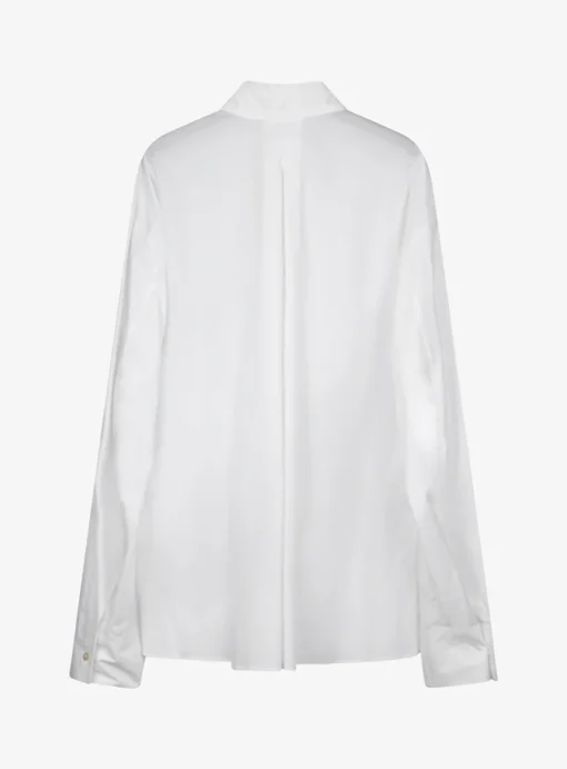 Blouse wit met bloem print | DELSCHER. Fashion