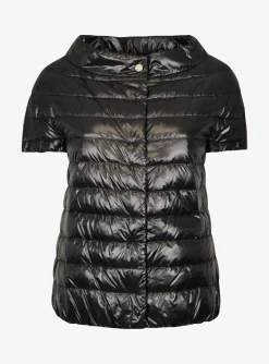 Bodywarmer gestept zwart | DELSCHER. Fashion