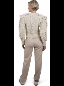 Broek flannel beige | DELSCHER. Fashion