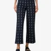 Broek marine wit sailboat print | DELSCHER. Fashion