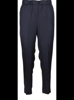 Broek satijn marine met glitter bies | DELSCHER. Fashion