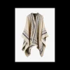 Cape abstract dessin creme blue | DELSCHER. Fashion