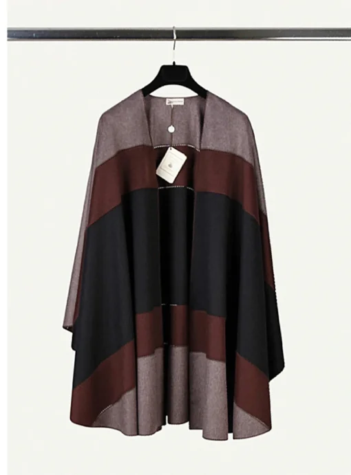 Cape bordeaux blue black | DELSCHER. Fashion