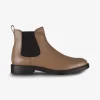 Chelsea Enkellaars leder taupe | DELSCHER. Fashion