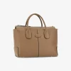 Dbs shopping bruin structuur leder | DELSCHER. Fashion