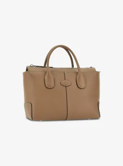 Dbs shopping bruin structuur leder | DELSCHER. Fashion