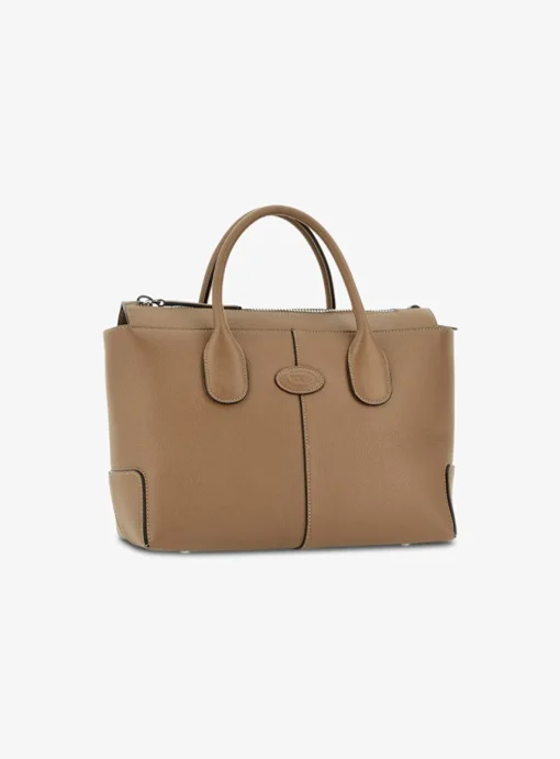Dbs shopping bruin structuur leder | DELSCHER. Fashion